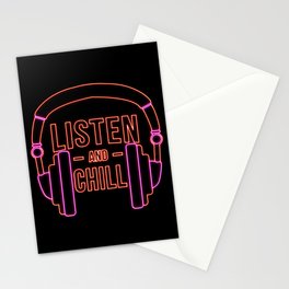 Listen and chill Neon Stationery Card