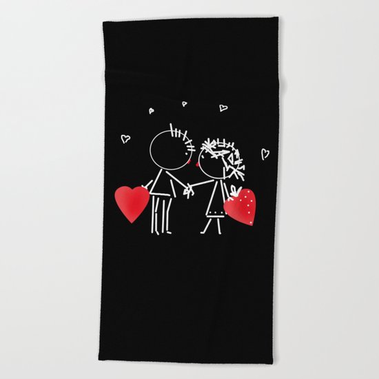 Love Valentine's Day. Wedding. Beach Towel