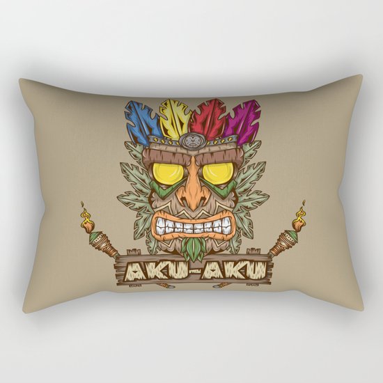 Aku-Aku (Crash Bandicoot) Rectangular Pillow