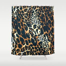 Fashion Jaguar skin animal print hand painted illustration pattern Shower Curtain