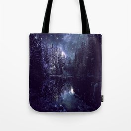 A Cold Winter's Night Midnight Blue Winter Wonderland Tote Bag