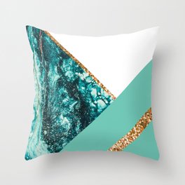 velvet teal marble composition (JULY 2021) Throw Pillow