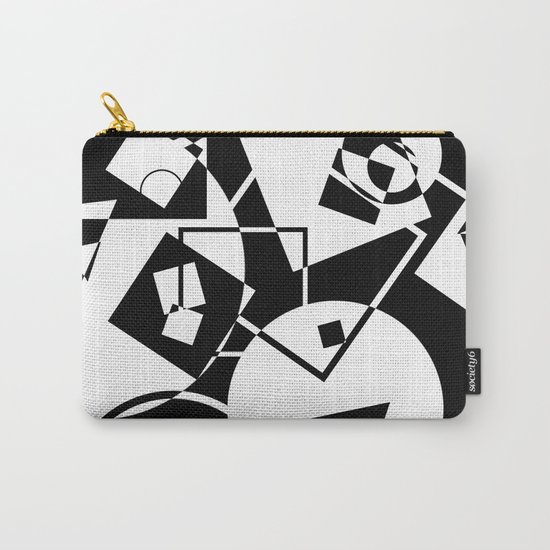 Simply Black And white - Abstract, geometric, retro, black and white random pattern Carry-All Pouch