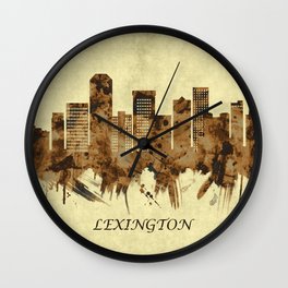 Lexington Kentucky Cityscape Wall Clock
