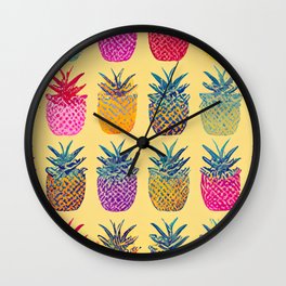 Pop Art Pineapples Wall Clock