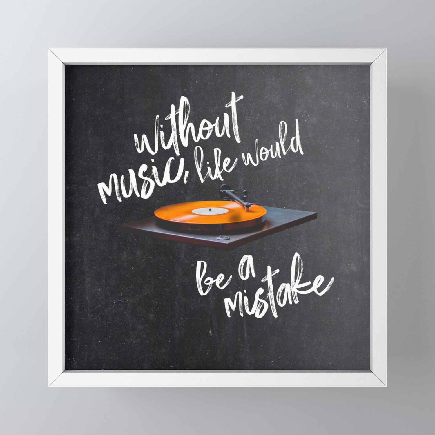 Without Music Life Would Be A Mistake Friedrich Nietzsche Vinyl Records Framed Mini Art Print By Anthony Londer Society6
