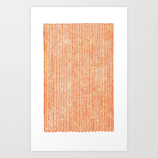 Stockinette Orange Art Print