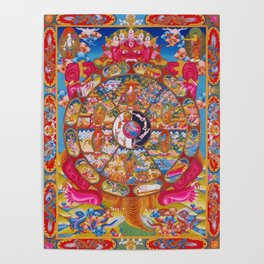 Buddhist Wheel of Life Bhavacakra thangka Poster