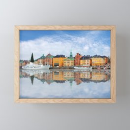 A Panorama of Gamla Stan in Stockholm, Sweden Framed Mini Art Print