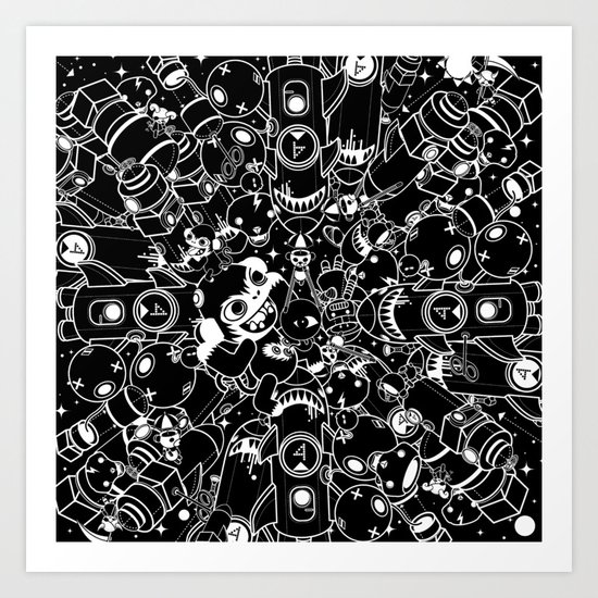 For Good For Evil - Black on White Art Print