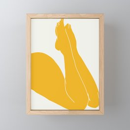Nude in yellow 3 Framed Mini Art Print
