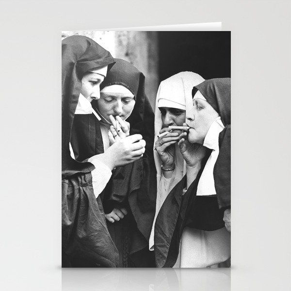 Nuns Smoking High Resolution Version Stationery Cards