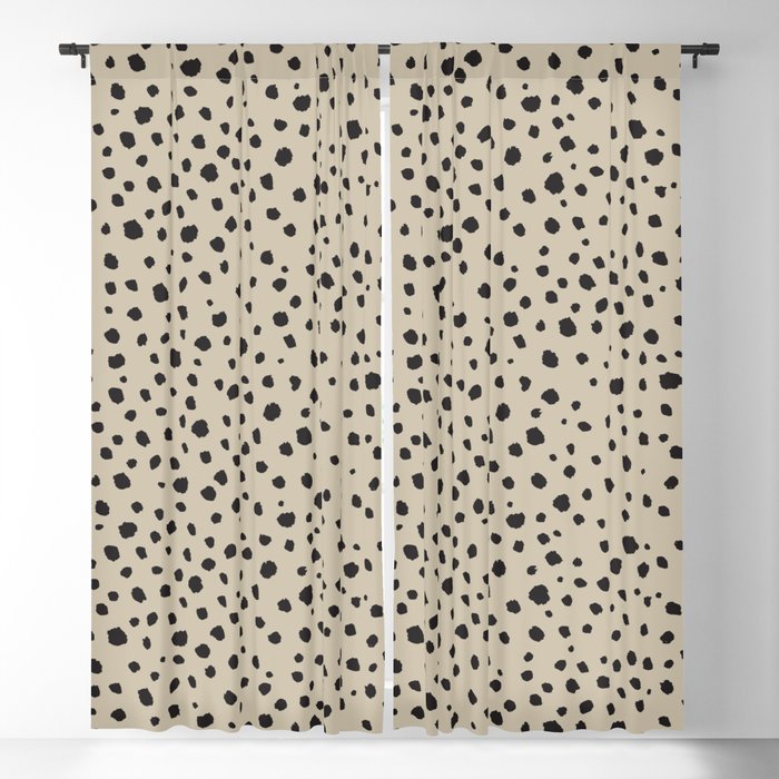 Spots Animal Print Beige Blackout Curtain