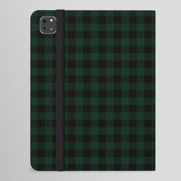 Christmas Douglas Fir Tree Green and Black Buffalo Check Medium Pattern  iPad Folio Case