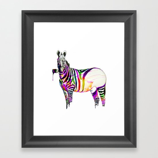 zebra painting Framed Art Print