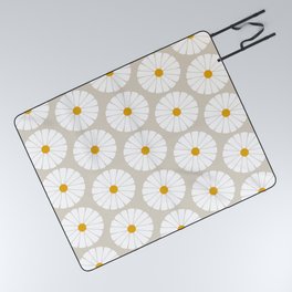 Minimal Botanical Pattern - Daisies Picnic Blanket