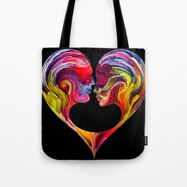  Abstract painting of bright colors Heart space theme of love, relationships and romance Tote Bag
