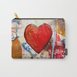 Heart Carry-All Pouch | Lines, Grungy, Grunge, Blood, Colourfulart, Collage, Painting, Heart, Valentinespresent, Red 