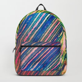 503 - Canna Leaf Abstract Backpack | Grow, Garden, Tropical, Art, Digital, Stripes, Veins, Digital Manipulation, Decor, Photo 
