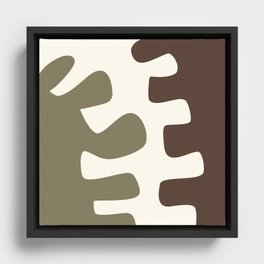 Abstract minimal plant color block 33 Framed Canvas