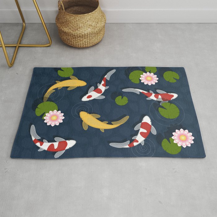 Japanese Koi Fish Pond Rug By Natalialinn Society6