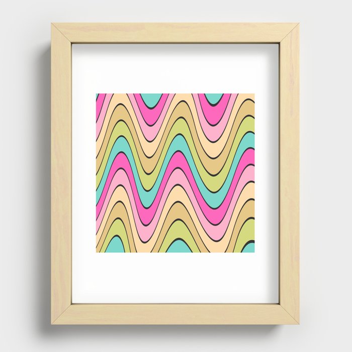 Fun Wavy Retro 70s Abstract Weird Recessed Framed Print