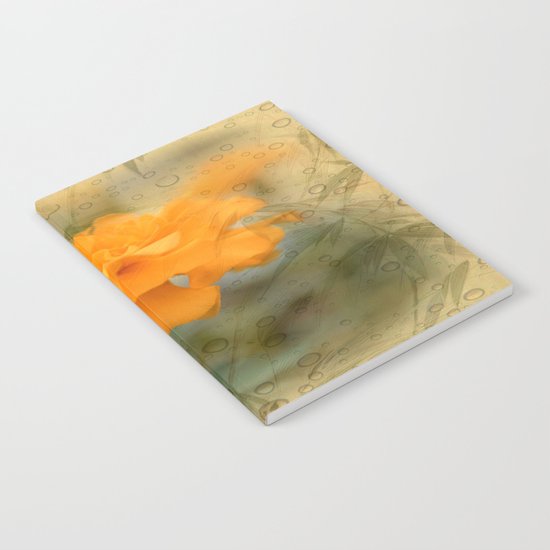 Orange Marigold Raindrop Abstract Notebook