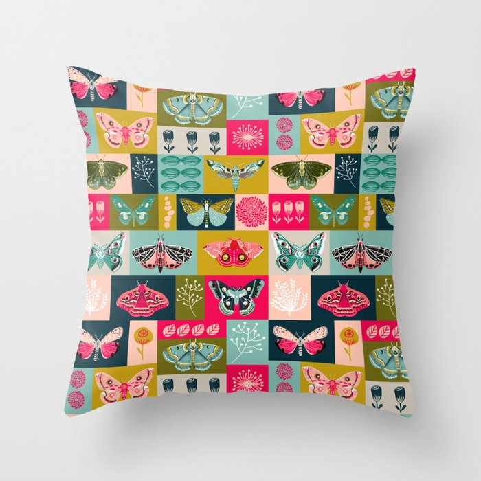 Lepidoptery tiles by Andrea Lauren  Throw Pillow