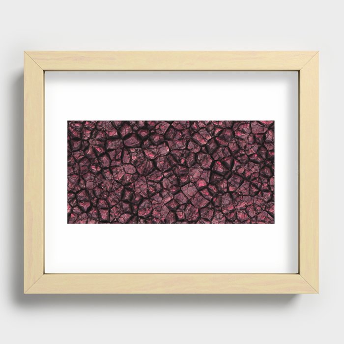 Ruby cracked ground Recessed Framed Print