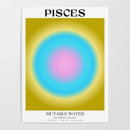 Pisces Gradient Print Poster