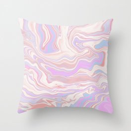 Liquid swirl retro contemporary abstract in light soft pink Throw Pillow