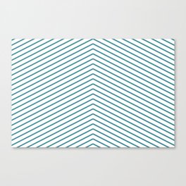 Aqua and White Minimal Chevron Pattern - Krylon 2022 Color of the Year Satin Rolling Surf Canvas Print