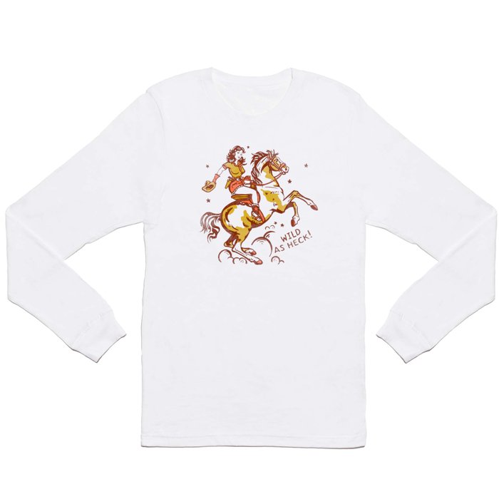 Funny Cowgirl On A Horse Long Sleeve T Shirt