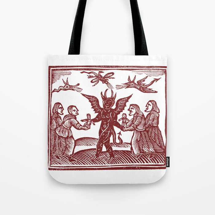 Witches Gathering in Red Tote Bag