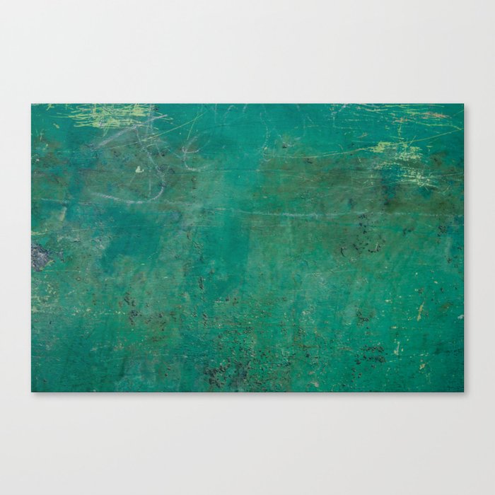 Green / Blue weathered wall Canvas Print