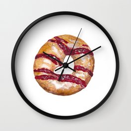 PB&J Donut Wall Clock | Watercolor, Valentine, Donut, Jelly, Kids, Sweetheart, Heart, Icing, Loveyou, Delicious 