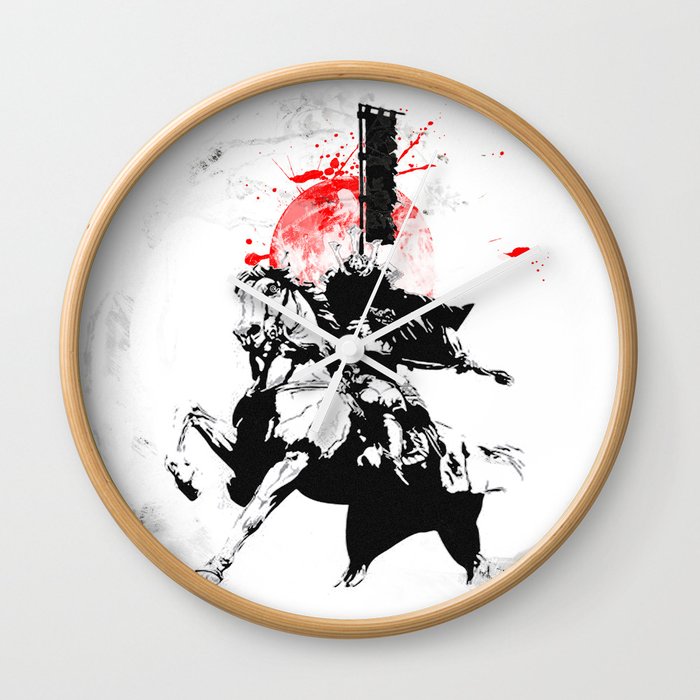 Samurai Japan Wall Clock By Vivalarevolucion Society6