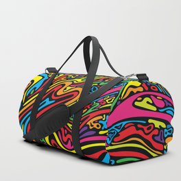 Psychedelic abstract art. Digital Illustration background. Duffle Bag