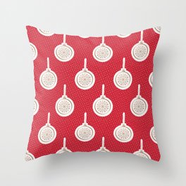 Small || Red & Gold || Snowflake Ornament Throw Pillow