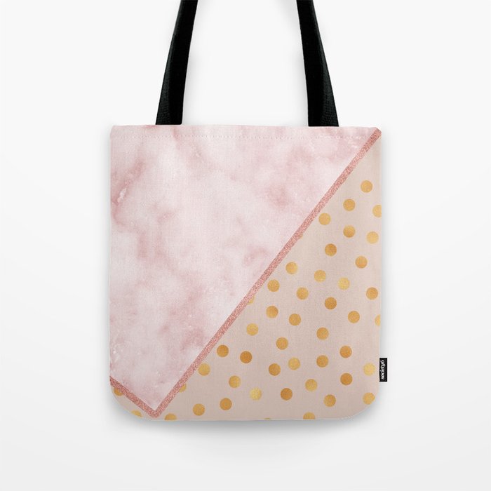 Sivec Rosa marble - golden polka dots Tote Bag