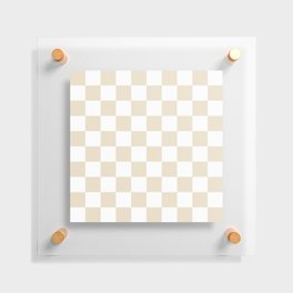 Brown, Beige: Checkered Pattern Floating Acrylic Print