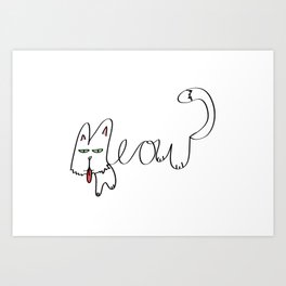 Meow - typography cat design Art Print