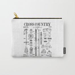 Cross Country Nordic Skiing Ski Vintage Patent Skier Print Carry-All Pouch | Uspatent, Patentimage, Nordic, Winter, Nordicskiing, Skiinglover, Skiinstructor, Skier, Crosscountryskiing, Patent 