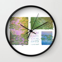 Water Lilies Wall Clock