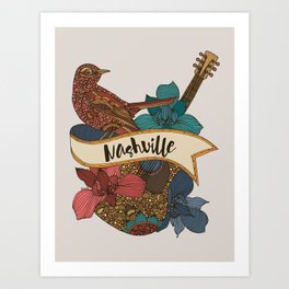 Nashville guitar Art Print