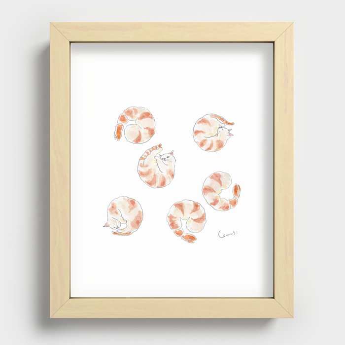 Ebinyanco -Shrimp Kitty- Recessed Framed Print