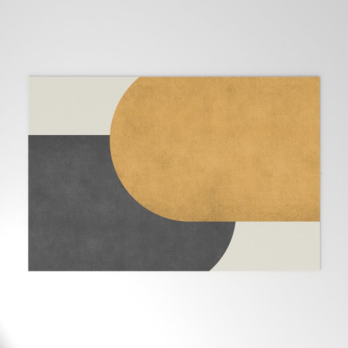 Halfmoon Colorblock - Gold Charcoal Welcome Mat