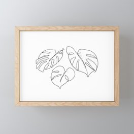Leaves line drawing - Monstera Framed Mini Art Print