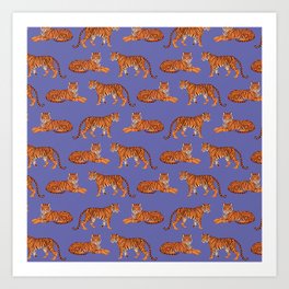 Tigers - Very Peri Art Print