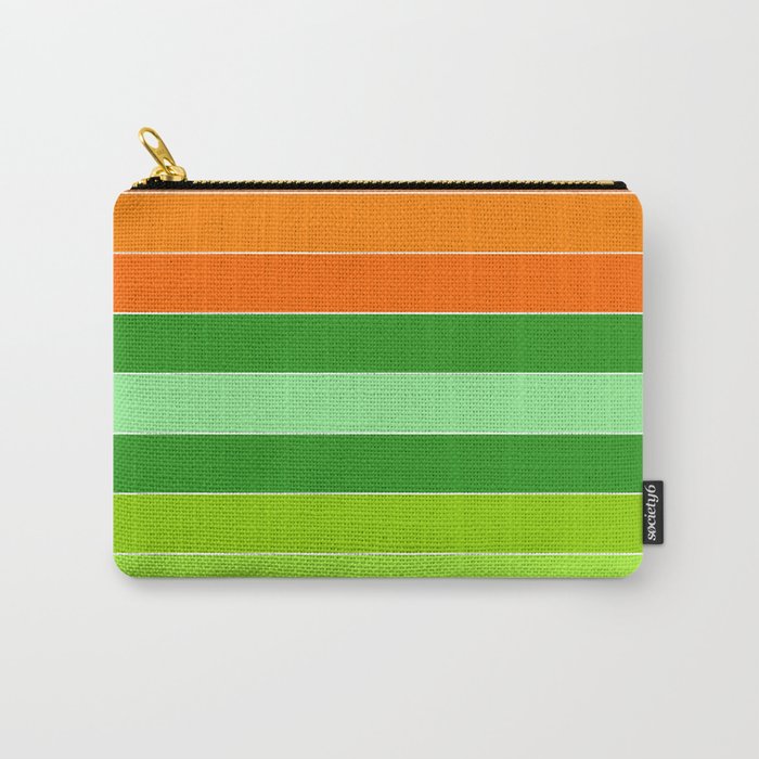 Green, Orange Stripe Irish St Patricks day Carry-All Pouch